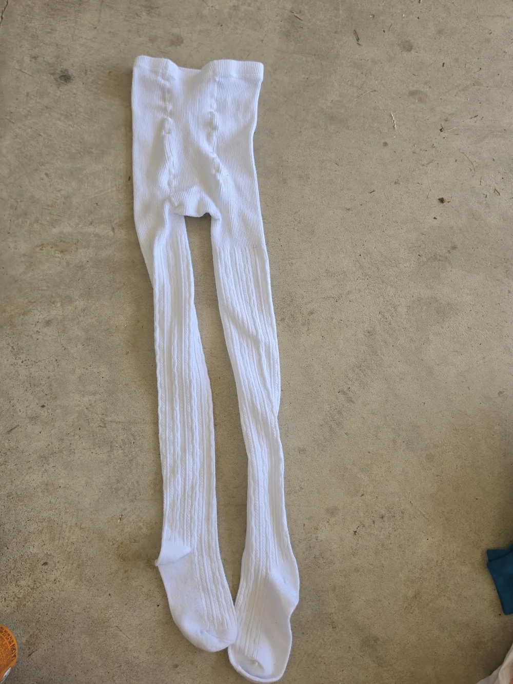 White Ribbed Kids Tights - Classic Comfort